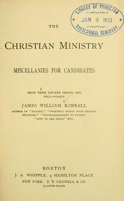 Cover of: Christian ministry: miscellanies for candidates