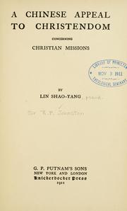 Cover of: A Chinese appeal to Christendom concerning Christian missions