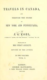 Cover of: Travels in Canada, and through the states of New York and Pennsylvania