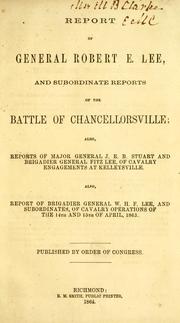 Cover of: Report of General Robert E. Lee by Confederate States of America. Army of Northern Virginia