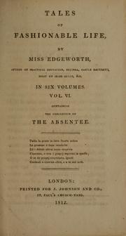 Cover of: Tales of fashionable life by Maria Edgeworth