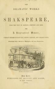 Cover of: The Dramatic Works of Shakspeare by William Shakespeare