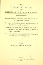 Cover of: The parish register of Burnsall-in-Craven. by Burnsall, England (Parish)