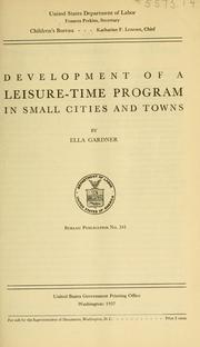 Cover of: Development of a leisure-time program in small cities and towns