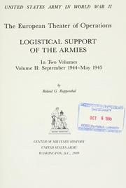 Cover of: Logistical support of the armies