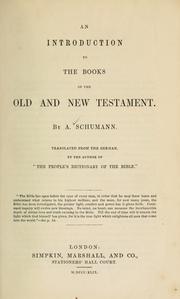 Cover of: An introduction to the book of the Old and New Testament ..
