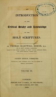 Cover of: An introduction to the critical study and knowledge of the Holy Scriptures.