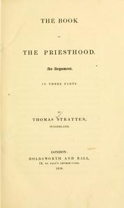 Cover of: The book of the priesthood: an argument in three parts