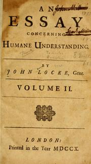 Cover of: An essay concerning humane understanding. by John Locke