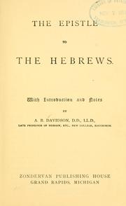 Cover of: Epistle to the Hebrews: with introd. and notes...