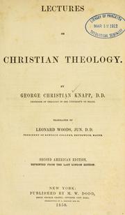 Cover of: Lectures on Christian theology