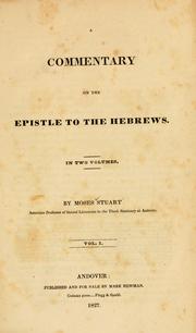 Cover of: Commentary on the Epistle to the Hebrews.