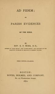 Cover of: Ad fidem; or, Parish evidences of the Bible