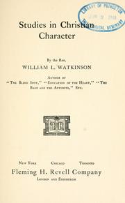 Cover of: Studies in Christian character