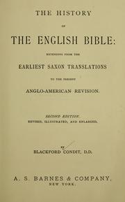 Cover of: The history of the English Bible by Blackford Condit