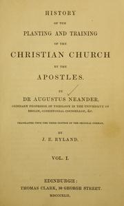 Cover of: History of the planting and training of the Christian church by the apostles