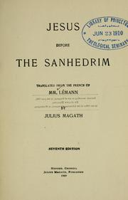 Cover of: Jesus before the Sanhedrim