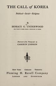 Cover of: The call of Korea by Underwood, Horace Grant