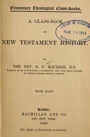 Cover of: A class-book of New Testament history