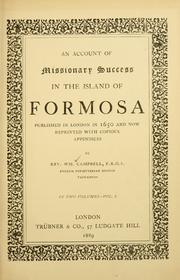 Cover of: An account of missionary success in the island of Formosa: published in London in 1650 and now reprinted with copious appendices.