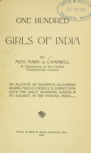 Cover of: One hundred girls of India by Mary Jane Campbell