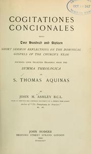 Cover of: Cogitationes concionales by John M. Ashley