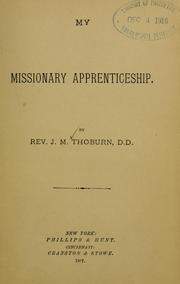 Cover of: My missionary apprenticeship
