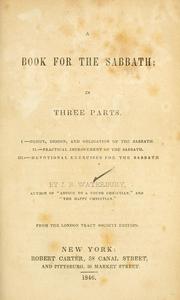 Cover of: A book for the Sabbath: in three parts ... From the London Tract Society edition