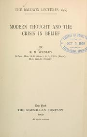 Cover of: Modern thought and the crisis in belief