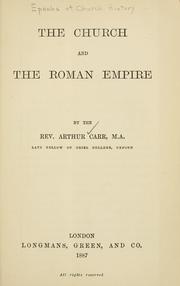 Cover of: The church and the Roman empire