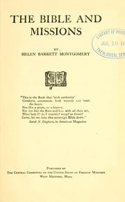 Cover of: The Bible and missions by Helen Barrett Montgomery