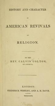 Cover of: History and character of American revivals of religion