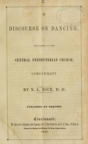 A discourse on dancing by N. L. Rice