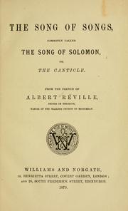 Cover of: The Song of Songs by Albert Réville