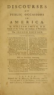 Cover of: Discourses on public occasions in America