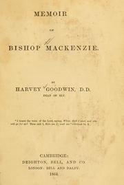 Cover of: Memoir of Bishop Mackenzie.