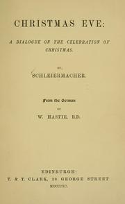 Cover of: Christmas Eve by Friedrich Schleiermacher