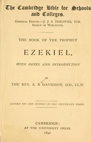 Cover of: book of the prophet Ezekiel: with notes and introduction.