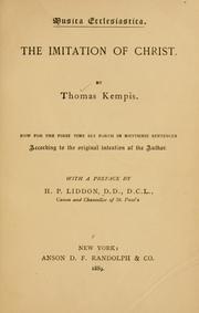 Cover of: The imitation of Christ