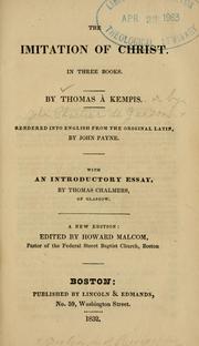 The imitation of Christ by John Payne, Thomas Chalmers