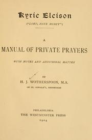 Cover of: Kyrie eleison. ("Lord, have mercy"). by H. J. Wotherspoon