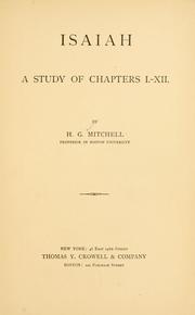 Cover of: Isaiah: a study of chapters I-XII.