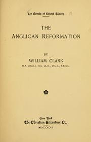 Cover of: The Anglican reformation