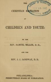 Cover of: Christian education of children and youth.