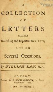 Cover of: collection of letters on the most interesting and important subjects, and on several occasions.