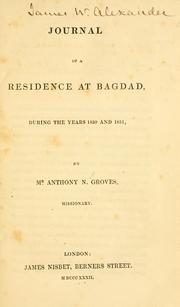 Cover of: Journal of a residence at Bagdad by Anthony Norris Groves