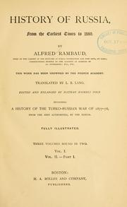 Cover of: History of Russia from the earliest times to 1880