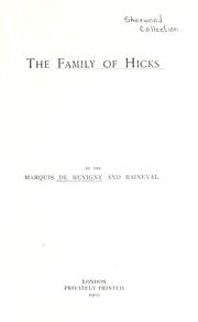 Cover of: The family of Hicks