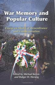 Cover of: War memory and popular culture: essays on modes of remembrance and commemoration