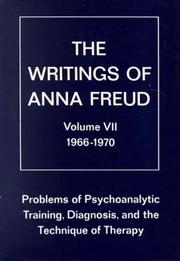 Cover of: Problems of psychoanalytic training, diagnosis, and the technique of therapy, 1966-1970.